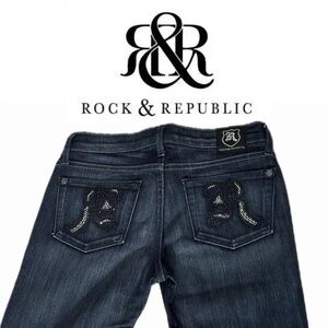 NWT! ROCK & REPUBLIC Women's Dark Blue Boot Cut Jeans Size 25